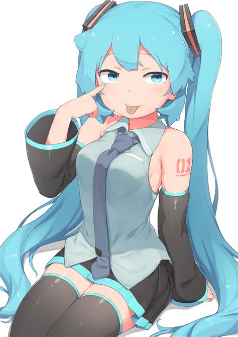 Hatsune Miku doing that thing. That thing that anime characters do ...