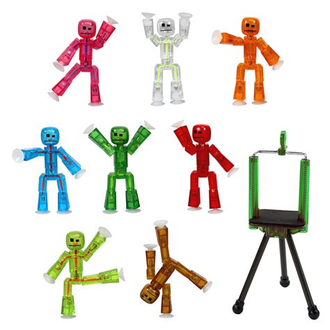 Buy Zing Stikbot 8 Clear Pink/Orange/Clear/Blue/Light Green/Dark Green ...