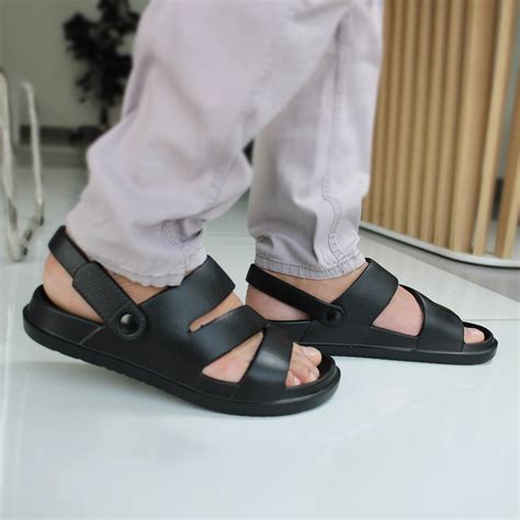 Men's Zigzag Black Waterproof Sandals - (MS1)