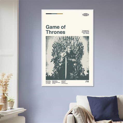 Game Of Thrones Poster, Game Of Thrones Print, Retro Movie Poster ...