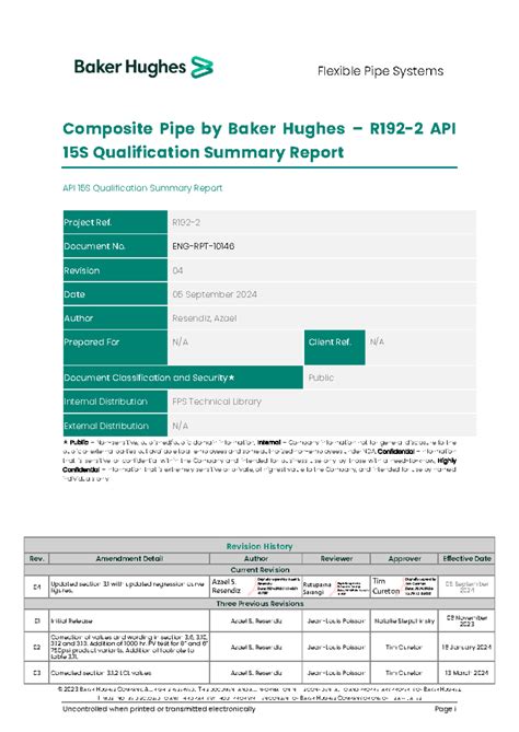 Baker Hughes API 15S Qualification Summary Report - Rev 04 - Studocu