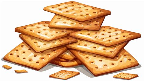 Delicious Tasty Crackers on White Background | Premium AI-generated vector