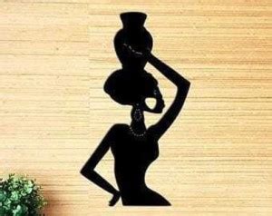 IRIS Decore African Woman MDF Plaque Cutout Ready to Hang Home Office ...