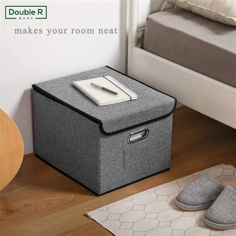 DOUBLE R BAGS Collapsible Storage Box Container Bins with Lids Covers ...