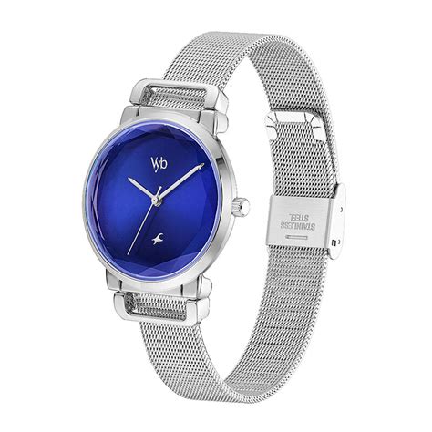 Buy Online Fastrack Vyb Classique Quartz Analog Blue Dial Stainless ...