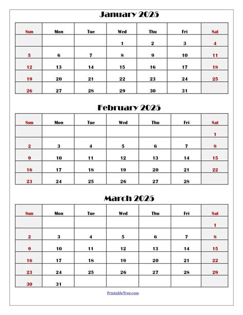 Three Months Calendar Printable PDF 2025- 2026