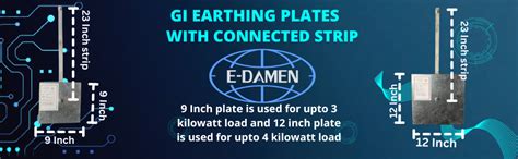 Edamen 9"x9" GI Earth Plate sheet with connected strip for High Load ...