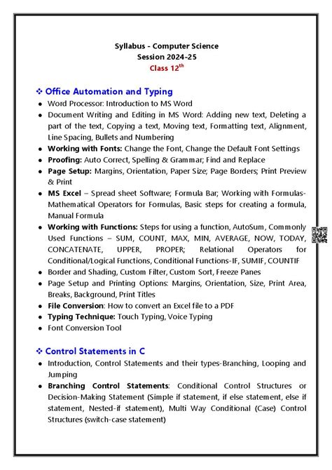 Class 12th Computer Science Syllabus 的图像结果