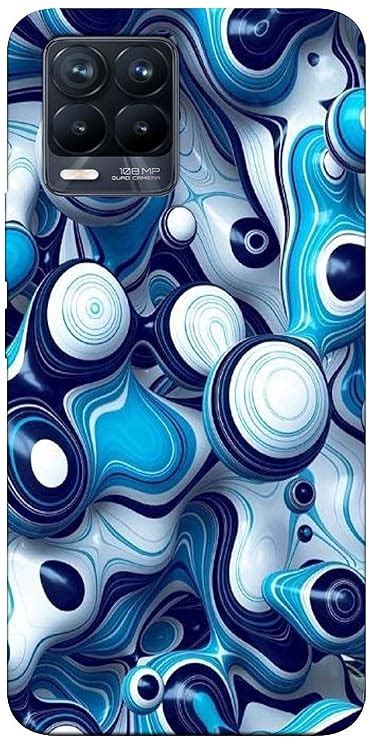 Bansal 3D Style Blue Printed Soft Designer Mobile Back Cover for Realme ...