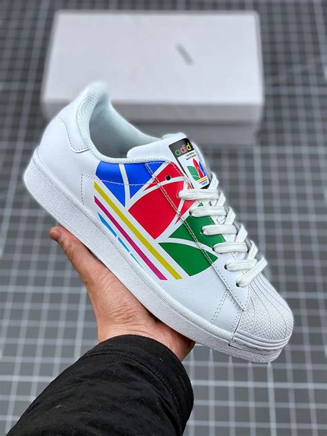 White Red, Blue, Yellow, Pink, Green Adi Logo Colour Sneaker Shoes 400 ...
