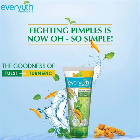Buy EVERYUTH NATURALS ANTI ACNE TULSI TURMERIC FACE WASH TUBE OF 100 G ...