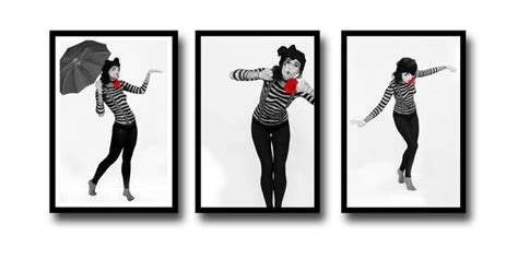 Set Of 3 Mime - Premium Quality Framed Digital Print (15 x 20 inches ...