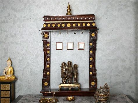 Wooden Wall Mounted Pooja Mandir Jharokha – Isvara