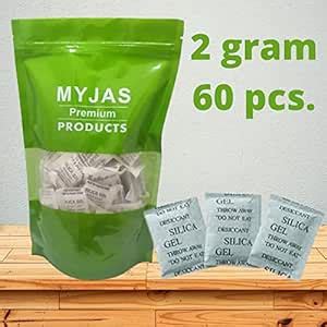 Myjas silica gel 60 packets (2 gram each) : Amazon.in: Home & Kitchen