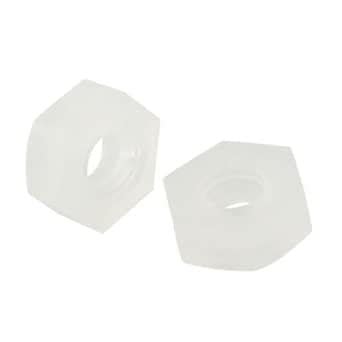 Alcoa Prime100 Pcs Plastic Hex Hexagonal Insulated Fastener Nut White ...