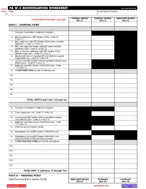 Pa Reconciliation Worksheet - Fill Online, Printable, Fillable, Blank ...