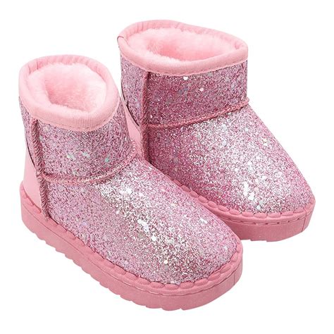 Hopscotch Girls Synthetic/PU Applique Sequin Snow Boot in Pink Color ...