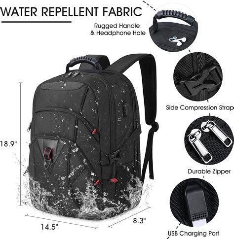 Buy Laptop Backpack 17 Inch with Cable Organizers Large Travel Backpack ...