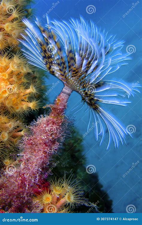 Tubeworm Feather Duster Worm Stock Image - Image of natural, calnegre ...
