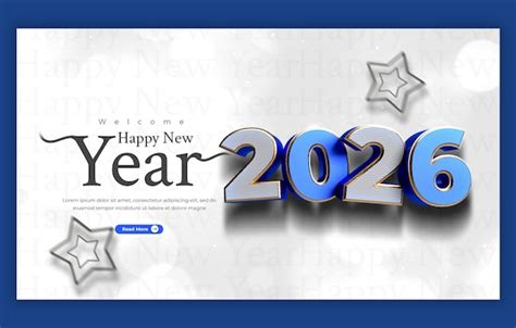 Happy new year 2026 celebration web banner design template | Free PSD