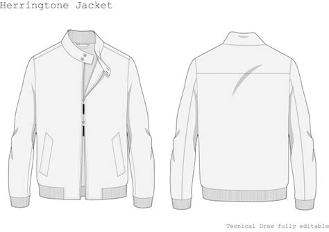 Herringtone Jacket Technical Hand Draw | Premium Vector