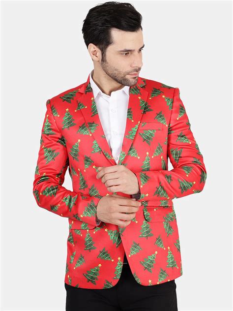 Buy Wintage Men Red Printed Christmas Blazer - Blazers for Men 20586918 ...