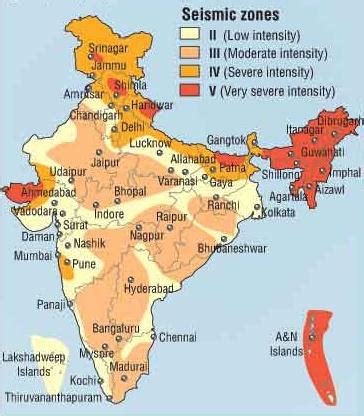 Seismic zone intensity in various parts of India — task. Social Science ...
