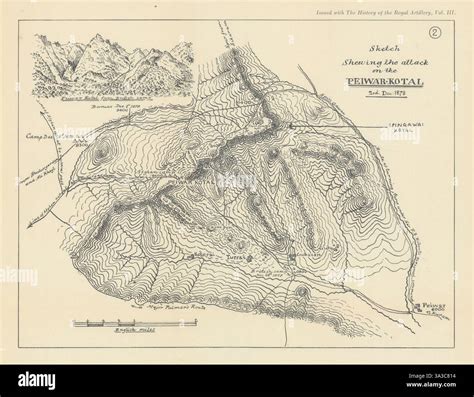 Battle of Peiwar-Kotal 1878. 2nd Anglo-Afghan War. Afghanistan 1937 old map Stock Photo - Alamy