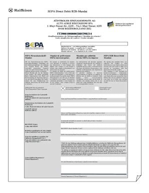 Sepa B2b Direct Debit - Fill Online, Printable, Fillable, Blank | pdfFiller