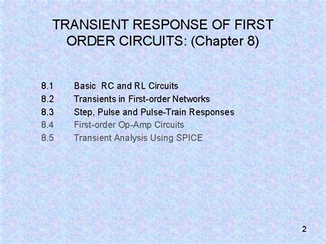 Image result for First Order Transient Analysis