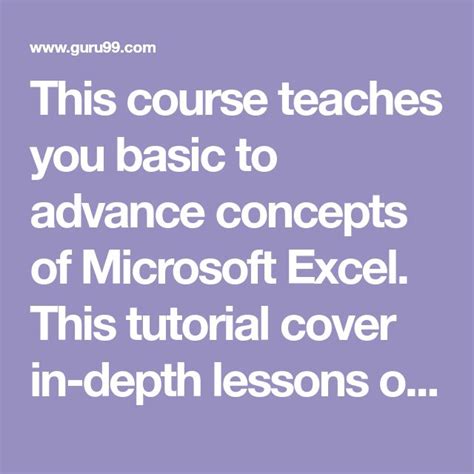 Image result for Microsoft Excel Basic to Advanced Lessons