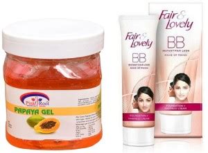 PINKROOT PAPAYA GEL 500ML WITH FAIR & LOVELY BB INSTANT FAIR LOOK CREAM ...