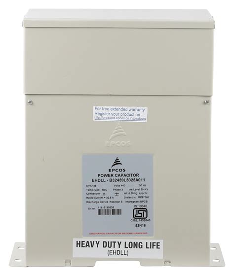 Epcos Power Capacitor 25 kVAr EHDLL-B32459L5025A011 : Amazon.in ...
