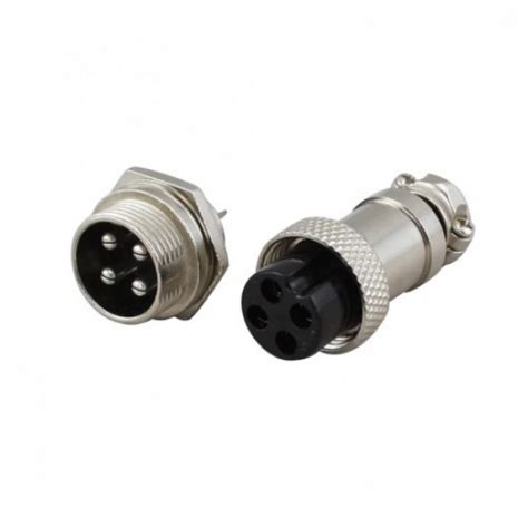 Buy GX16 - 4 Pin Round Shell Aviation Connector Set of Male and Female ...