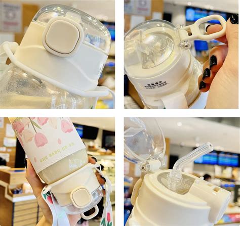 JHTPSLR Leakproof Aesthetic Water Bottle with Straw and India | Ubuy