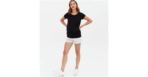 Maternity Pale Grey Jersey Over Bump Shorts | New Look