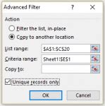 Excel Advanced Filter with a Macro Button 的图像结果