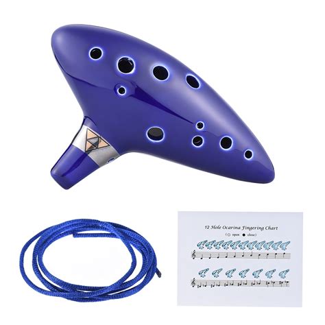 Buy Abody 12 Hole Ocarina Ceramic Alto C Vessel Flute Wind Musical ...