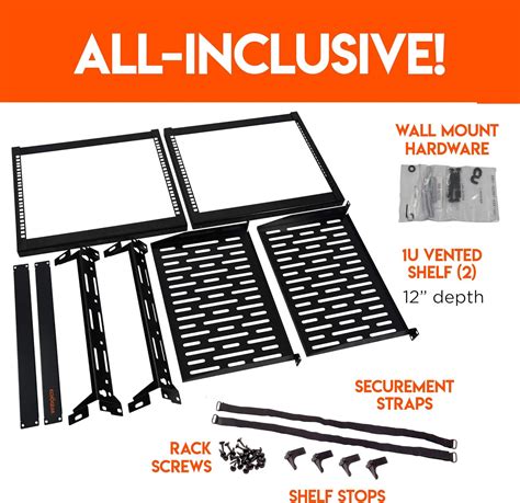 Buy ECHOGEAR 10U Network Rack - Wall Mountable Heavy Duty 4 Post Design ...