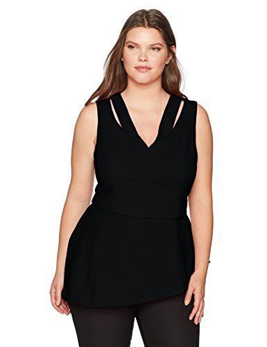 Buy Rebel Wilson X Angels Women's Plus Size Cut Out Peplum Top, Black ...