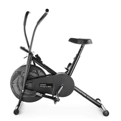 ADONAI Upright Air Bike Exercise Cycle with Stationary or Dual Moving ...