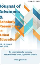 Vol. 16 No. 5 (2019): Journal of Advances and Scholarly Researches in ...