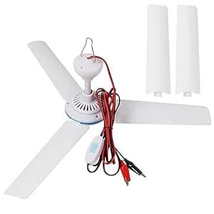 Buy DC 12V Portable Ceiling Fan 19.7”Mini Hanging Ceiling Fan Camping ...
