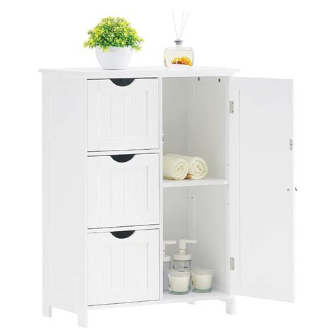 Gzxs Bathroom Floor Storage Cabinet, Freestanding Wooden Cabinet, with ...