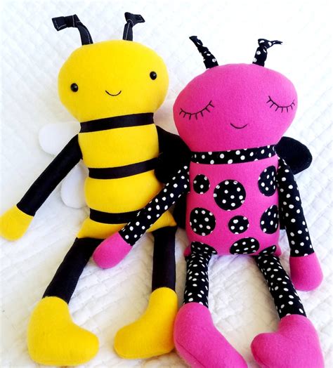 Buy Bumble Bee and Ladybug Softies Fleece Sewing Pattern - Soft Fleece ...