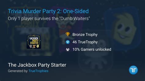 Trivia Murder Party 2: One-Sided trophy in The Jackbox Party Starter (PS4)