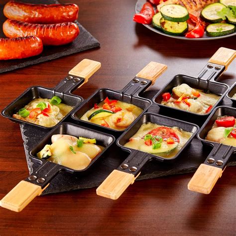 Buy Raclette Table Grill, COKLAI Raclette Grill 8 Cheese Melter Pans 8 ...