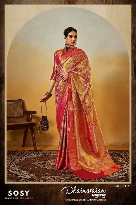 SOSY Dharmavaram Wholesale Designer Ethnic Indian Sarees - textiledeal.in