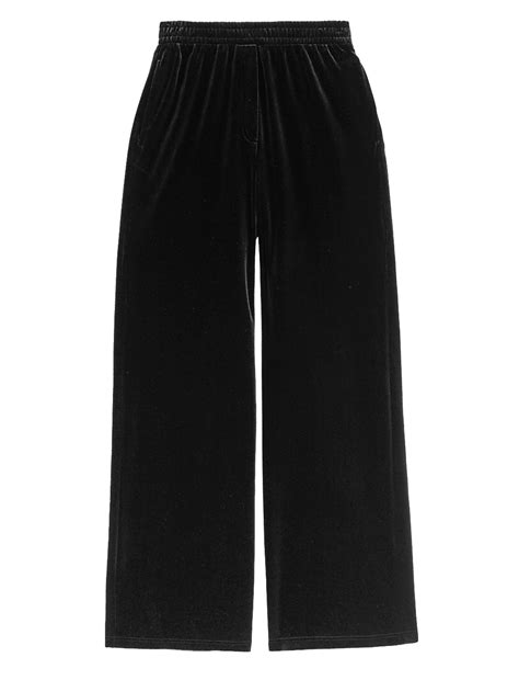 Buy Velvet Elasticated Waist Wide Leg Trousers at Marks & Spencer