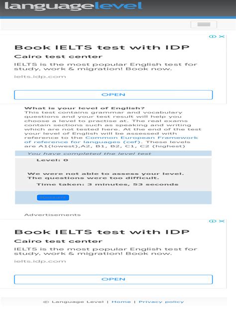 Image result for English Skill Level Test